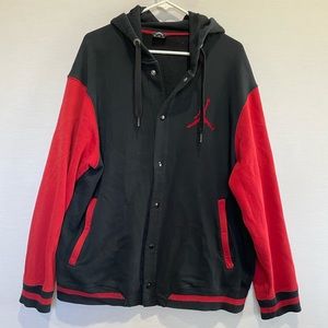 Black & Red - Jordan Varsity Button Up Jacket